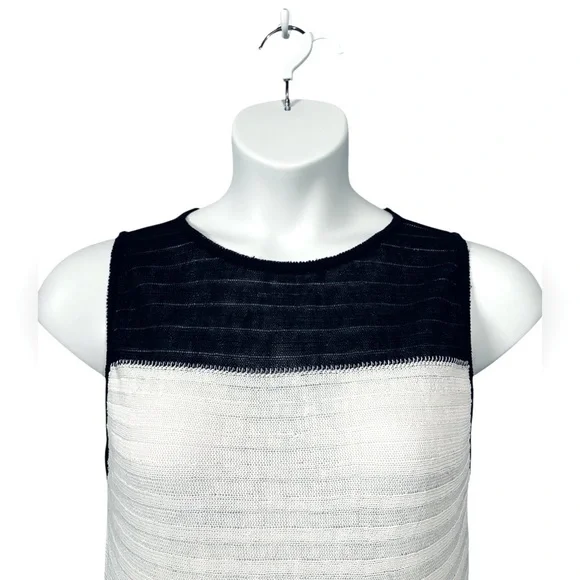 NWOT, Sarah Pacini, Sleeveless Knit Dress, One Size, Black & White - Picture 7 of 13